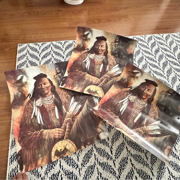 Vintage Large prints 3 Identical Native American Prints - Picture 12 of 16